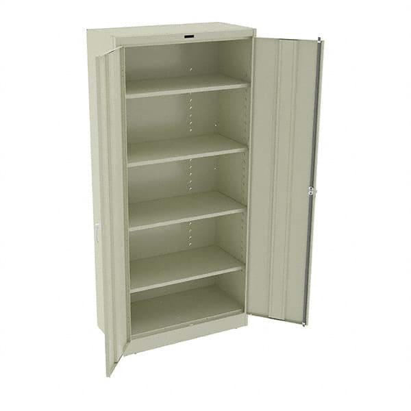 Tennsco - 5 Shelf Locking Storage Cabinet - Steel, 36" Wide x 18" Deep x 78" High, Champagne/Putty - Caliber Tooling