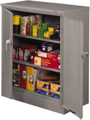 Tennsco - 3 Shelf Locking Storage Cabinet - Steel, 36" Wide x 18" Deep x 42" High, Medium Gray - Caliber Tooling