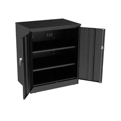 Tennsco - 3 Shelf Locking Storage Cabinet - Steel, 36" Wide x 24" Deep x 42" High, Black - Caliber Tooling