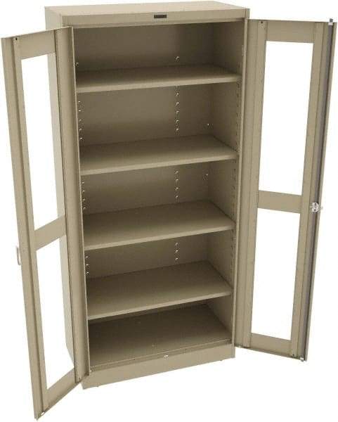 Tennsco - 5 Shelf Visible Storage Cabinet - Steel, 36" Wide x 18" Deep x 78" High, Sand - Caliber Tooling