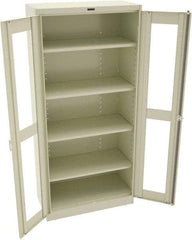 Tennsco - 5 Shelf Visible Storage Cabinet - Steel, 36" Wide x 18" Deep x 78" High, Champagne/Putty - Caliber Tooling