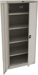 Tennsco - 5 Shelf Locking Storage Cabinet - Steel, 36" Wide x 24" Deep x 78" High, Light Gray - Caliber Tooling