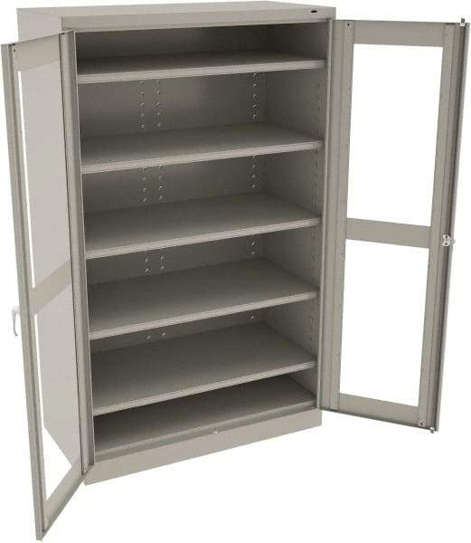 Tennsco - 5 Shelf Visible Storage Cabinet - Steel, 48" Wide x 24" Deep x 78" High, Light Gray - Caliber Tooling