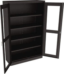 Tennsco - 5 Shelf Visible Storage Cabinet - Steel, 48" Wide x 18" Deep x 78" High, Black - Caliber Tooling