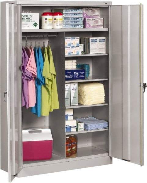 Tennsco - 6 Shelf Combination Storage Cabinet - Steel, 48" Wide x 18" Deep x 78" High, Champagne/Putty - Caliber Tooling