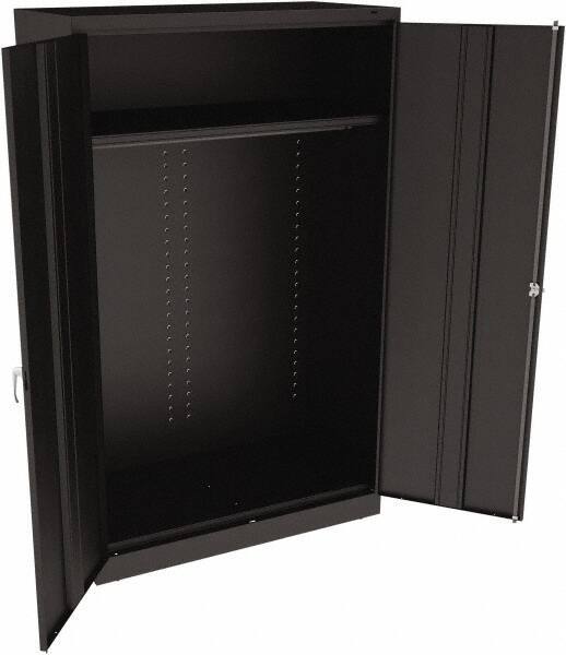 Tennsco - 2 Shelf Wardrobe Storage Cabinet - Steel, 48" Wide x 24" Deep x 78" High, Black - Caliber Tooling