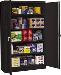 Tennsco - 5 Shelf Locking Storage Cabinet - Steel, 48" Wide x 24" Deep x 78" High, Black - Caliber Tooling