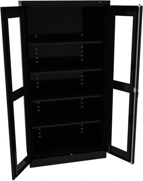 Tennsco - 5 Shelf Visible Storage Cabinet - Steel, 36" Wide x 18" Deep x 72" High, Black - Caliber Tooling