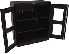 Tennsco - 3 Shelf Visible Storage Cabinet - Steel, 36" Wide x 24" Deep x 42" High, Black - Caliber Tooling