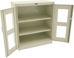 Tennsco - 3 Shelf Visible Storage Cabinet - Steel, 36" Wide x 18" Deep x 42" High, Champagne/Putty - Caliber Tooling