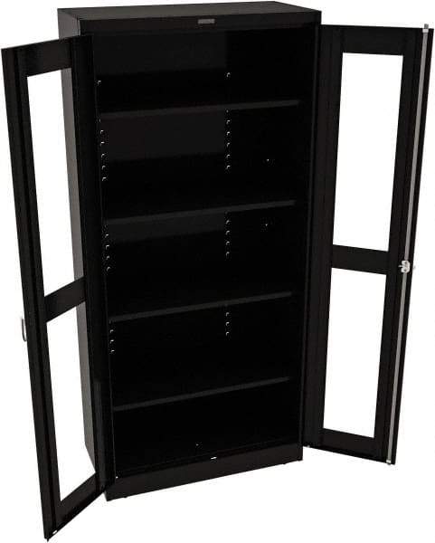 Tennsco - 5 Shelf Visible Storage Cabinet - Steel, 36" Wide x 24" Deep x 78" High, Black - Caliber Tooling