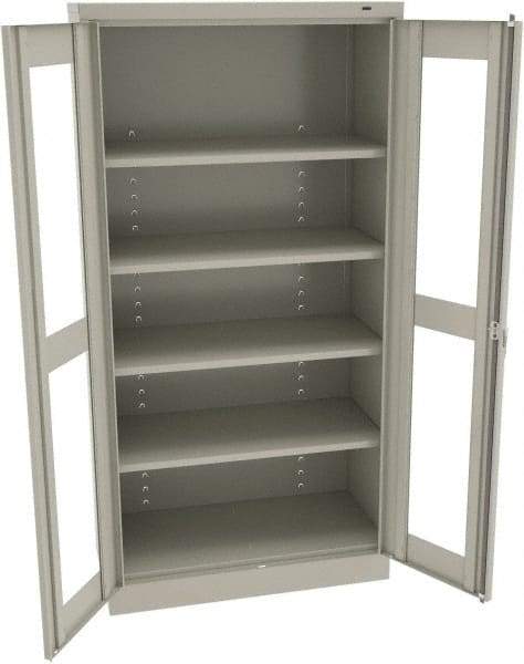 Tennsco - 5 Shelf Visible Storage Cabinet - Steel, 36" Wide x 24" Deep x 72" High, Light Gray - Caliber Tooling