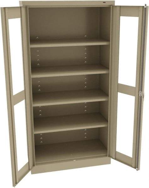 Tennsco - 5 Shelf Visible Storage Cabinet - Steel, 36" Wide x 24" Deep x 72" High, Sand - Caliber Tooling