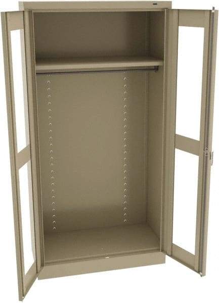 Tennsco - 2 Shelf Wardrobe Storage Cabinet - Steel, 36" Wide x 18" Deep x 72" High, Sand - Caliber Tooling