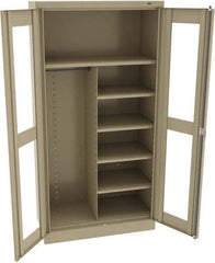 Tennsco - 6 Shelf Combination Storage Cabinet - Steel, 36" Wide x 18" Deep x 72" High, Sand - Caliber Tooling