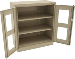 Tennsco - 3 Shelf Visible Storage Cabinet - Steel, 36" Wide x 18" Deep x 42" High, Sand - Caliber Tooling