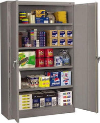 Tennsco - 5 Shelf Locking Storage Cabinet - Steel, 48" Wide x 18" Deep x 78" High, Medium Gray - Caliber Tooling