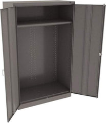 Tennsco - 2 Shelf Wardrobe Storage Cabinet - Steel, 48" Wide x 24" Deep x 78" High, Medium Gray - Caliber Tooling