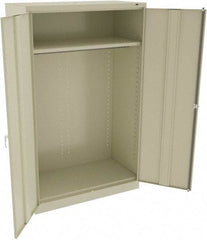 Tennsco - 2 Shelf Wardrobe Storage Cabinet - Steel, 48" Wide x 24" Deep x 78" High, Champagne/Putty - Caliber Tooling