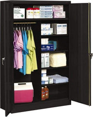 Tennsco - 6 Shelf Combination Storage Cabinet - Steel, 48" Wide x 18" Deep x 78" High, Black - Caliber Tooling