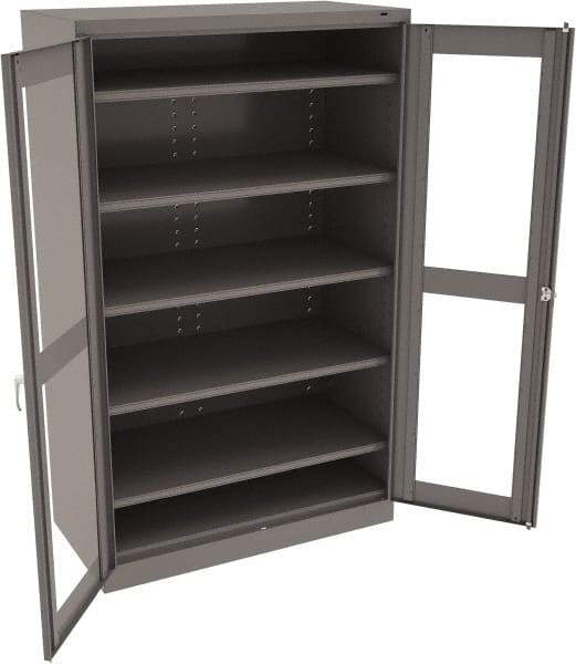 Tennsco - 5 Shelf Visible Storage Cabinet - Steel, 48" Wide x 24" Deep x 78" High, Medium Gray - Caliber Tooling