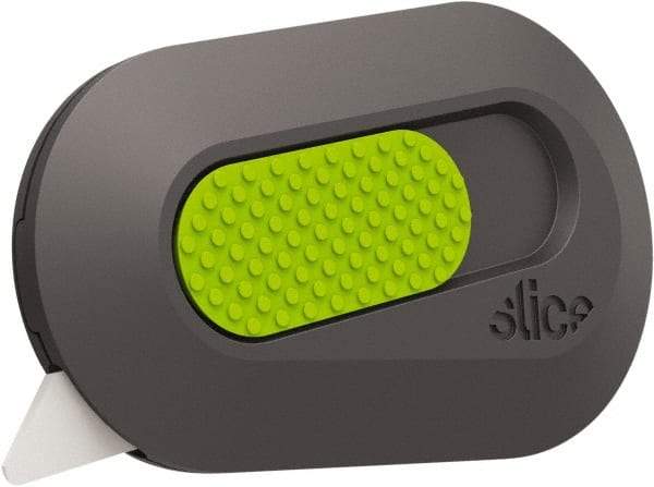 Slice - Retractable Utility Knife - 2-1/2" Blade, Black & Green Rubber Handle, 1 Blade Included - Caliber Tooling