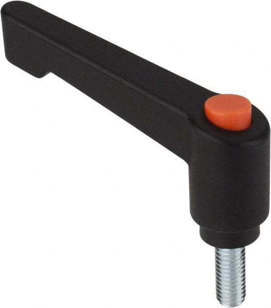 Morton Machine Works - #10-32, 0.47" Hub Diam, Glass Fiber Reinforced Plastic Stud Type Adjustable Clamping Handle - 0.39" Stud Length, 1.65" OAL, 1.77" High - Caliber Tooling