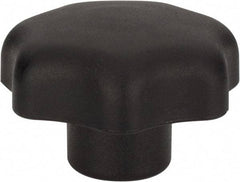 Morton Machine Works - 25mm Head Diam, 7 Point Scalloped Knob - M5 Hole, Thermoplastic, Black - Caliber Tooling