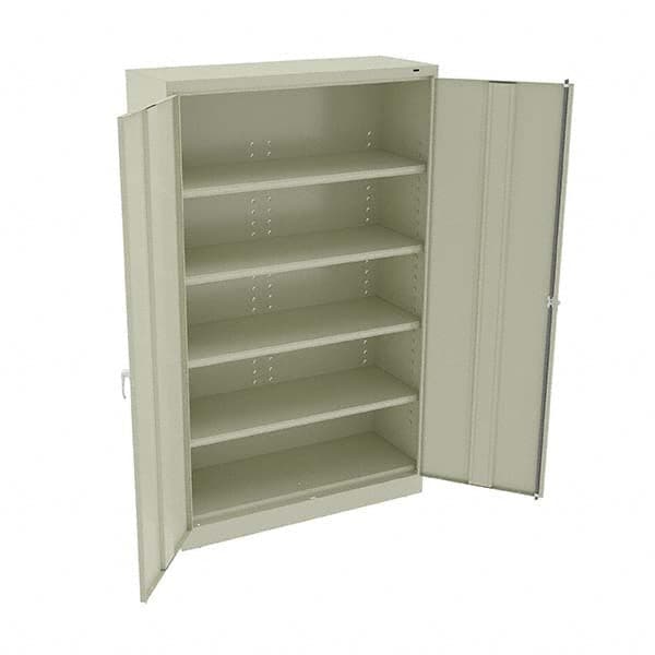 Tennsco - 5 Shelf Locking Storage Cabinet - Steel, 48" Wide x 18" Deep x 78" High, Champagne/Putty - Caliber Tooling