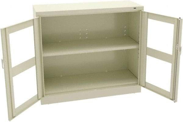 Tennsco - 2 Shelf Visible Storage Cabinet - Steel, 48" Wide x 18" Deep x 42" High, Champagne/Putty - Caliber Tooling