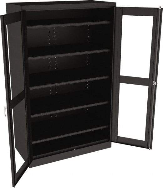 Tennsco - 5 Shelf Visible Storage Cabinet - Steel, 48" Wide x 24" Deep x 78" High, Black - Caliber Tooling