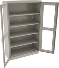 Tennsco - 5 Shelf Visible Storage Cabinet - Steel, 48" Wide x 18" Deep x 78" High, Light Gray - Caliber Tooling