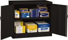 Tennsco - 2 Shelf Locking Storage Cabinet - Steel, 48" Wide x 24" Deep x 42" High, Black - Caliber Tooling