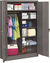 Tennsco - 2 Shelf Locking Storage Cabinet - Steel, 48" Wide x 18" Deep x 42" High, Medium Gray - Caliber Tooling