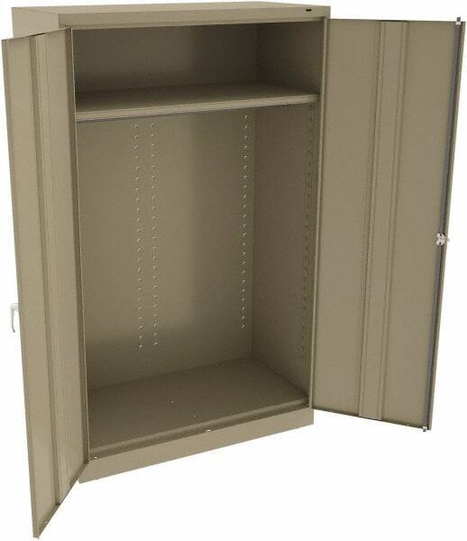 Tennsco - 2 Shelf Wardrobe Storage Cabinet - Steel, 48" Wide x 24" Deep x 78" High, Sand - Caliber Tooling