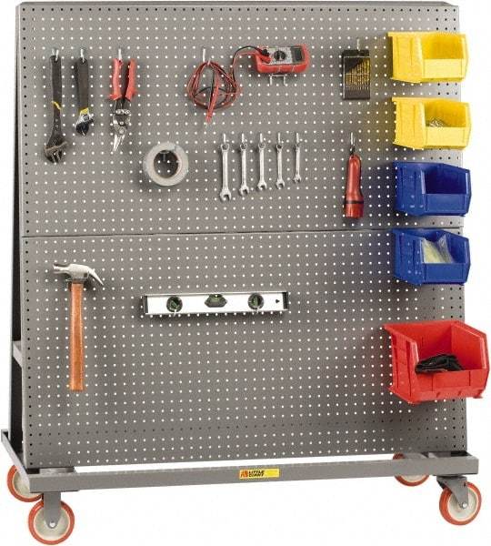 Little Giant - 36" Wide x 56" High x 24" Deep, Pegboard Tool Cart, Double-Sided - 1,200 Lb Capacity, 24 Sq/Ft Surface Area - Caliber Tooling