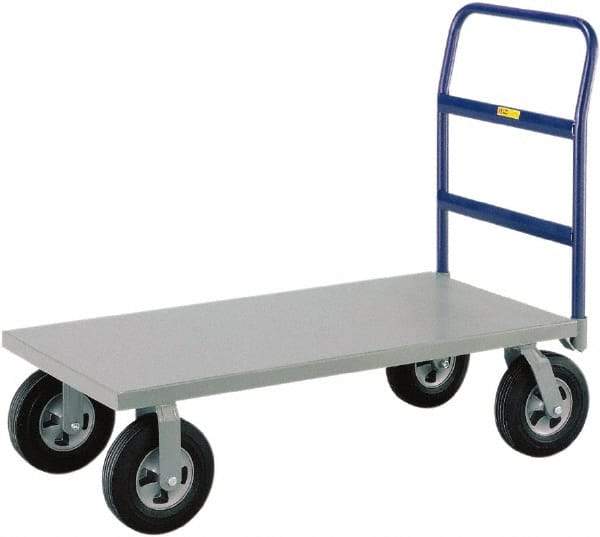 Little Giant - 1,500 Lb Capacity Steel Platform Truck - Steel Deck, 24" OAW, 48" Platform Length, Solid Rubber Casters - Caliber Tooling