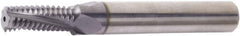 Vargus - M10x1.5 ISO, 0.323" Cutting Diam, 3 Flute, Solid Carbide Helical Flute Thread Mill - Internal Thread, 0.62" LOC, 2-7/8" OAL, 3/8" Shank Diam - Caliber Tooling