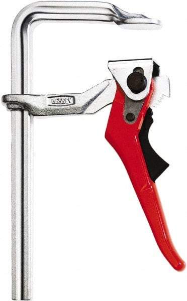 Bessey - 4" Capacity, 2-3/8" Throat Depth Steel (Profiled Rail) Bar Clamp - 400 Lb Clamping Pressure, 7" OAL - Caliber Tooling