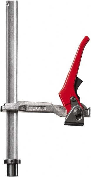 Bessey - 1100 Lb Holding Capacity, 12" Max Opening Capacity, 1100 Lb Clamping Pressure, Manual Hold Down Clamp - 6-7/8" Arm Length, 7-7/8" Clamp Length, 1-5/8" Clamp Width, 15-3/4" Clamp Height, 28mm Stud Mount, Steel - Caliber Tooling