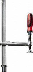 Bessey - 1100 Lb Holding Capacity, 12" Max Opening Capacity, 1100 Lb Clamping Pressure, Manual Hold Down Clamp - 6-7/8" Arm Length, 7" Clamp Length, 1-37/64" Clamp Width, 15-3/4" Clamp Height, 28mm Stud Mount, Steel - Caliber Tooling