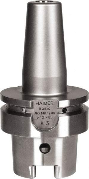 HAIMER - 10mm Hole Diam, HSK63A Taper Shank Shrink Fit Tool Holder & Adapter - 3" Projection, 24mm Nose Diam, 42mm Clamping Depth, 25,000 RPM - Exact Industrial Supply