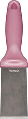 Remco - Stiff Stainless Steel Beveled Scraper - 1-1/2" Blade Width x 3-1/2" Blade Length, 5-13/32" Long Ergonomic Polypropylene Handle - Caliber Tooling