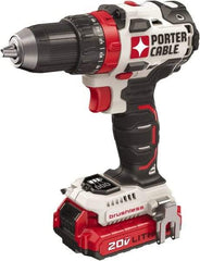 Porter-Cable - 20 Volt 1/2" Chuck Mid-Handle Cordless Drill - 0-1800 RPM, Keyless Chuck, Reversible, 2 Lithium-Ion Batteries Included - Caliber Tooling