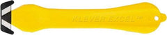 Klever Innovations - Fixed Safety Cutter - 1-1/4" Carbon Steel Blade, Yellow Plastic Handle, 1 Blade Included - Caliber Tooling