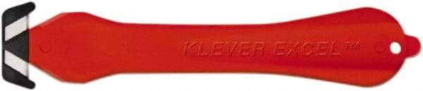 Klever Innovations - Fixed Safety Cutter - 1-1/4" Carbon Steel Blade, Red Plastic Handle, 1 Blade Included - Caliber Tooling