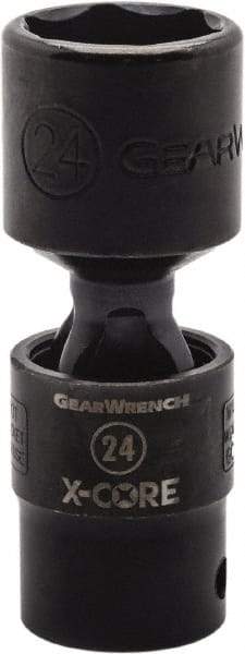 GearWrench - 1/2" Drive 18mm Standard Universal Impact Socket - 6 Points, 3-3/32" OAL - Caliber Tooling