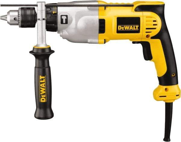 DeWALT - 120 Volt 1/2" Keyed Chuck Electric Hammer Drill - 0 to 56,000 BPM, 0 to 3,500 RPM, Reversible - Caliber Tooling