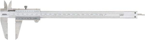 SPI - 0 to 200mm Stainless Steel Vernier Caliper - 0.02mm Graduation, 1.97" Jaw Depth, 0.0015" Accuracy, Includes NIST Traceability Certificate - Caliber Tooling