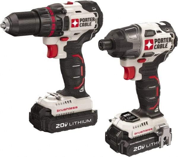 Porter-Cable - 20 Volt Cordless Tool Combination Kit - Includes 1/2" Brushless Drill/Driver & 1/4" Brushless Impact Driver, Lithium-Ion Battery Included - Caliber Tooling